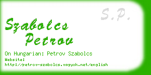 szabolcs petrov business card